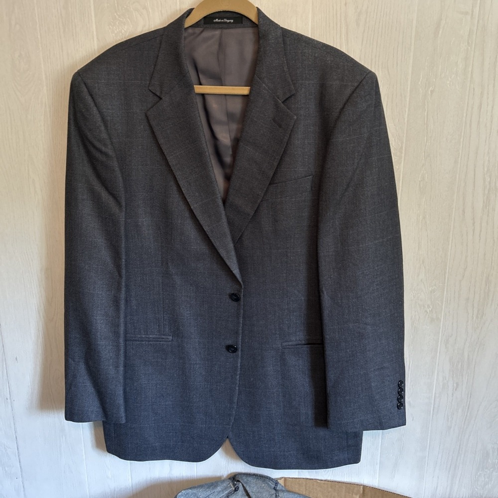 Lacrosse Mens Silk Wool Blazer Jacket 48 Long‎ Charcoal